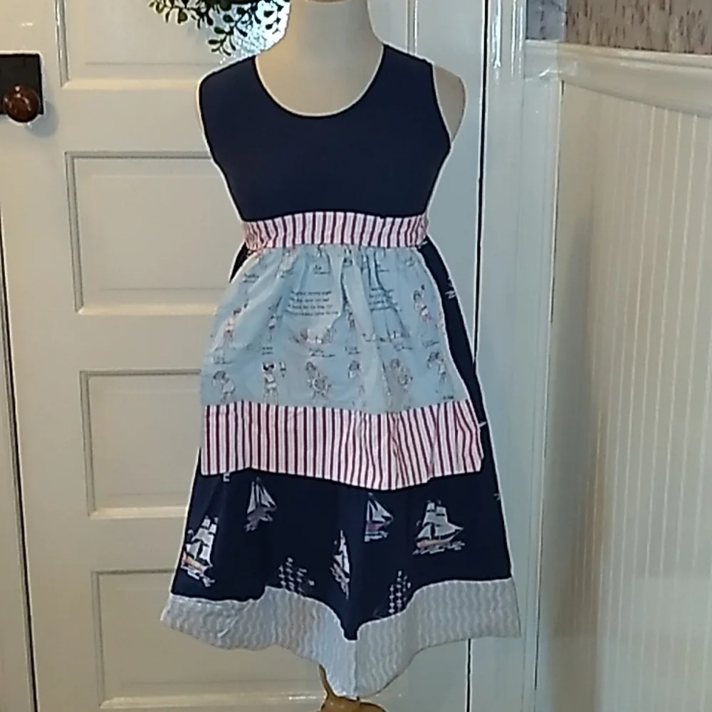 Savvy Stitches made in USA girls XL nautical dress 👗